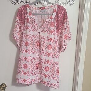 Women's Pink Patterned Top